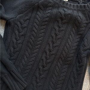 Black Cable Knit Women's Sweater